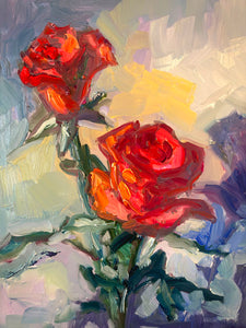 Two Hot Pink Roses