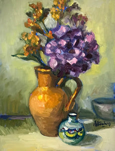 Hydrangea with Deruta Jug